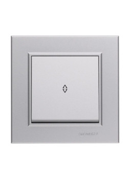 Переключатель проходной 1-кл. СП Karea 10А IP20 сереб. Makel 56065005