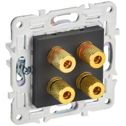 SKANDY Аудиорозетка 4-местная SK-A01T титан IEK