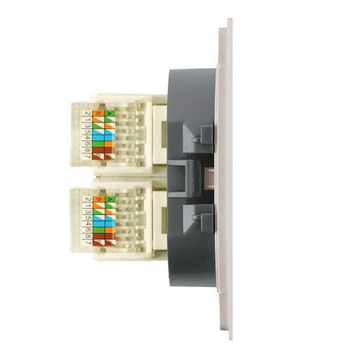 Розетка компьютерная 2-местная RJ-45 (механизм), STEKKER, серия Мия, RST00-3111-08, пудровый жемчуг Розетка компьютерная 2-местная RJ-45 (механизм), STEKKER, серия Мия, RST00-3111-08, пудровый жемчуг