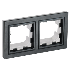 BRITE Рамка 2-местная IP44 РУ-2-БрЧ-44 черный IEK