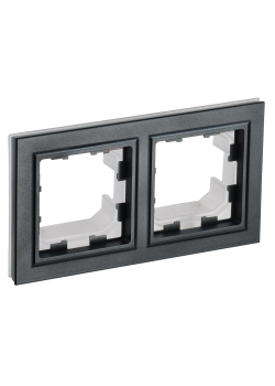 BRITE Рамка 2-местная IP44 РУ-2-БрЧ-44 черный IEK