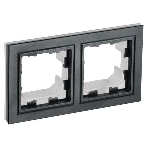 BRITE Рамка 2-местная IP44 РУ-2-БрЧ-44 черный IEK