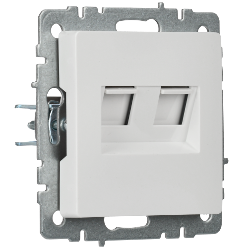 BRITE Розетка компьютерная двойная кат.5E RJ45 РК10-2-БрБ белый IEK