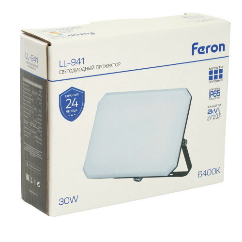 Светодиодный прожектор Feron LL-941 IP65 30W 6400K Светодиодный прожектор Feron LL-941 IP65 30W 6400K
