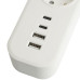 Сетевой фильтр 5-местный с/з STEKKER3x1мм2, 1,8 м, 250В, 16А, 2 USB-A+2 Type-C, серия Nova, белый