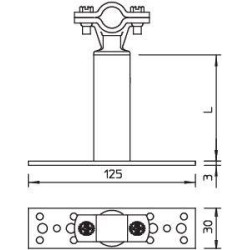 Держатель молниеприемн. мачт L800мм Rd16 изол. ISO-A-800 OBO 5408814