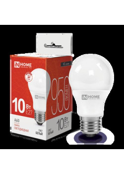 Лампа светодиодная/ Лампа светодиодная LED-A60-VC 10Вт 230В Е27 4000К 950Лм IN HOME