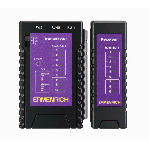 Тестер кабельный NetGeeks NP10 фиолет. Ermenrich 85300 Тестер кабельный NetGeeks NP10 фиолет. Ermenrich 85300