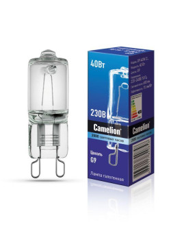 Лампа галогенная 40Вт капсула G9 3000К 240В прозр. Camelion 5553