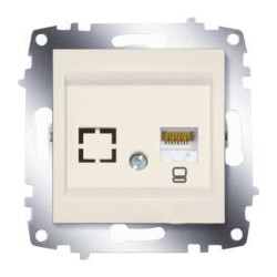 Розетка компьютерная 1-м Cosmo RJ45 кат.6 + гнездо механизм крем. ABB 619-010300-247