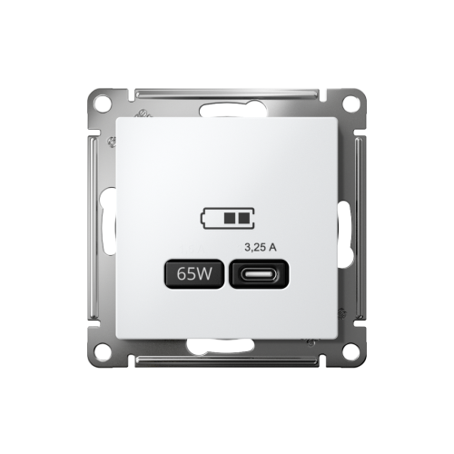 ATLASDESIGN USB РОЗЕТКА тип-С 65Вт высокоскор.заряд. QC, PD, механизм, ЛОТОС ATLASDESIGN USB РОЗЕТКА тип-С 65Вт высокоскор.заряд. QC, PD, механизм, ЛОТОС