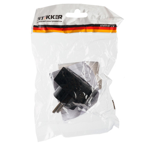 Разветвитель сетевой 3-местный компактный б/з STEKKER ADP10-16-20, 250V, 10A, черный Разветвитель сетевой 3-местный компактный б/з STEKKER ADP10-16-20, 250V, 10A, черный