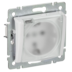 VALENA DIY Розетка 1-местная с заземлением с защитными шторками и крышкой 16А IP44 белый