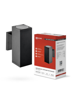 Светильник НБУ CUBE-2хA60-BL E27 IP65 под лампу 2хA60 уличный двусторонний алюм. черн. IN HOME 4690612045153