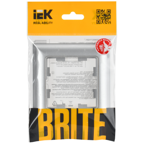 BRITE Рамка 1-местная РУ-1-Бр алюминий/алюминий IEK BRITE Рамка 1-местная РУ-1-Бр алюминий/алюминий IEK