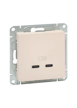 Механизм роз., USB-C - 2шт, крем., Эпика EKF