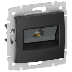 IEKVALENA Розетка компьютерная RJ45 категория 5Е UTP 6945371 черный матовый IEK