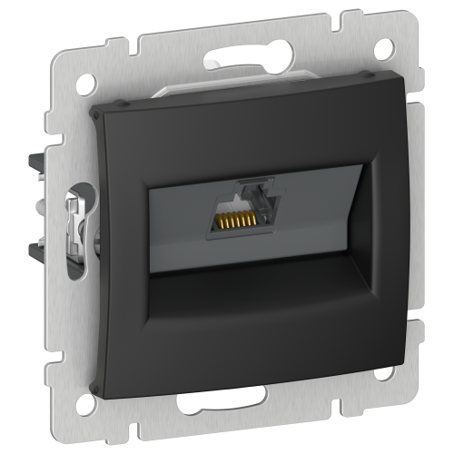 IEKVALENA Розетка компьютерная RJ45 категория 5Е UTP 6945371 черный матовый IEK