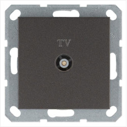 Розетка телевизионная оконечная TV Ф9.5мм механизм мокко Jasmart G6001Z