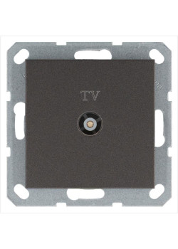 Розетка телевизионная оконечная TV Ф9.5мм механизм мокко Jasmart G6001Z