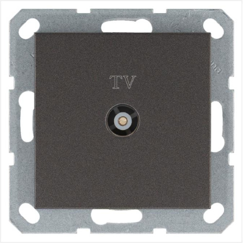 Розетка телевизионная оконечная TV Ф9.5мм механизм мокко Jasmart G6001Z