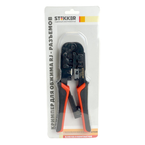 Кримпер STEKKER CTLS007 для обжима RJ разъемов RJ-45 (8P8C), RJ-12 (6P6C) и RJ-11 (6P4C и 6P2C), черный, красный Кримпер STEKKER CTLS007 для обжима RJ разъемов RJ-45 (8P8C), RJ-12 (6P6C) и RJ-11 (6P4C и 6P2C), черный, красный