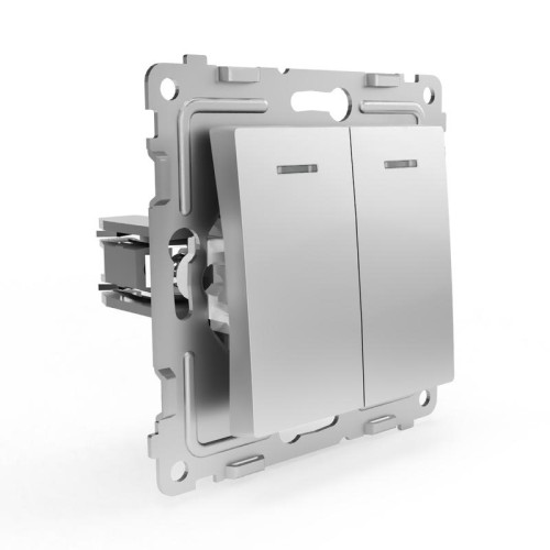 Выключатель 2-кл. СП Pixel 10А IP20 с индикатором механизм алюм. TOKOV ELECTRIC TKE-PX-V2I-C03 Выключатель 2-кл. СП Pixel 10А IP20 с индикатором механизм алюм. TOKOV ELECTRIC TKE-PX-V2I-C03
