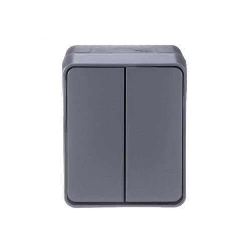 ATLASDESIGN PROFI IP54 О/У 2-клавишный ВЫКЛЮЧАТЕЛЬ, сх.5, 10АХ, АНТРАЦИТ ATLASDESIGN PROFI IP54 О/У 2-клавишный ВЫКЛЮЧАТЕЛЬ, сх.5, 10АХ, АНТРАЦИТ