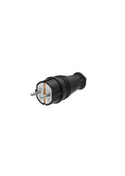 MULTISET Вилка 2К+З прямая каучуковая 16 А/250 В IP44 ЧЁРНАЯ
