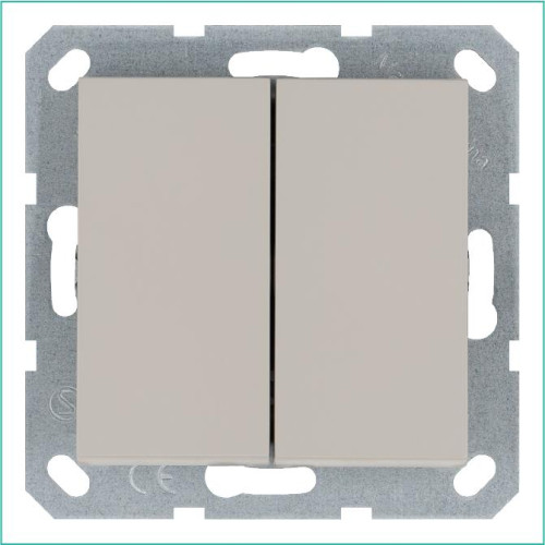 Переключатель проходной 2-кл. 10А IP20 механизм тауп Jasmart G3022T