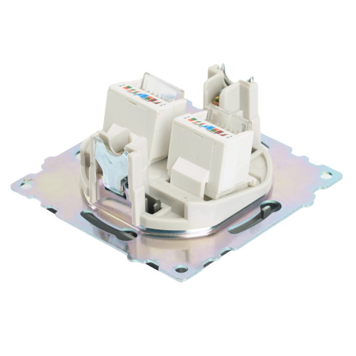 Розетка компьютерная 2-местная RJ-45 (механизм) STEKKER GLS00-7109-06 , серия Катрин, графит Розетка компьютерная 2-местная RJ-45 (механизм) STEKKER GLS00-7109-06 , серия Катрин, графит