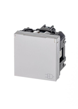 Розетка 1-м СП 2мод. Zenit 16А IP21 250В с заземл. Schuko защ. шторки с крышкой механизм альп. бел. ABB 2CLA228810N1101