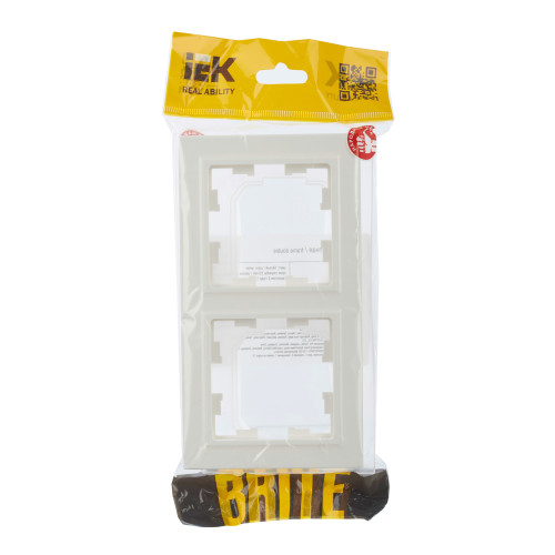 BRITE Рамка 2-местная IP44 РУ-2-БрБ-44 белый IEK