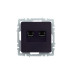 BRITE Розетка компьютерная двойная RJ45 кат.5E РК10-2-БрЧ черный IEK