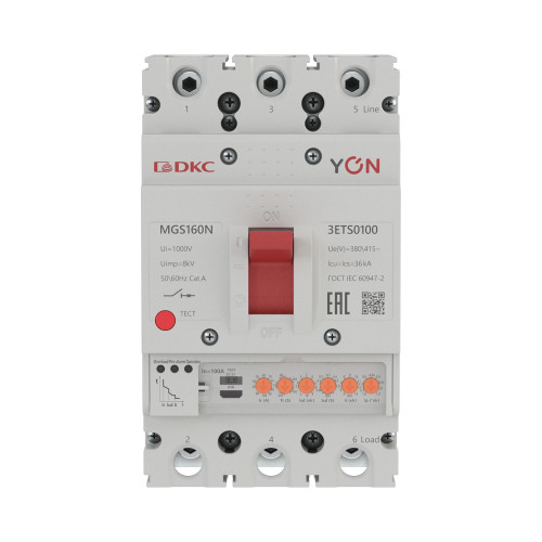 Авт. выкл. YON MGS160N 3P 40-100A 36kA с электронным расцепителем ETS