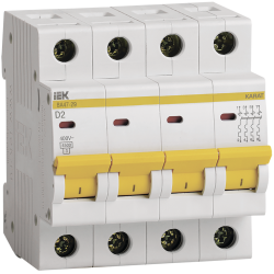 KARAT Автоматический выключатель ВА47-29 4P D 2А 4,5кА IEK