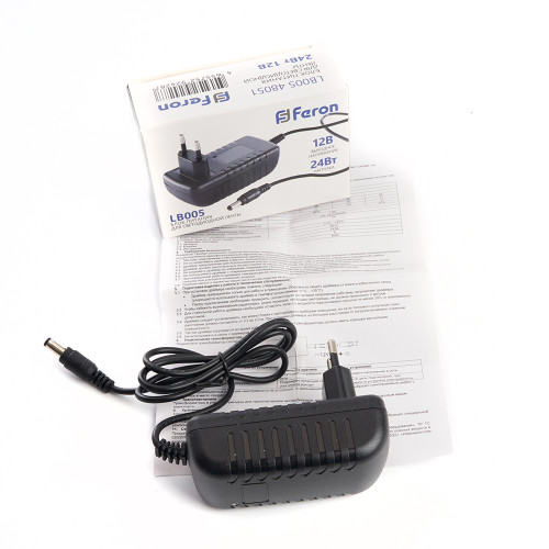 Трансформатор электронный для светодиодной ленты 24W 12V (драйвер), LB005 FERON Трансформатор электронный для светодиодной ленты 24W 12V (драйвер), LB005 FERON