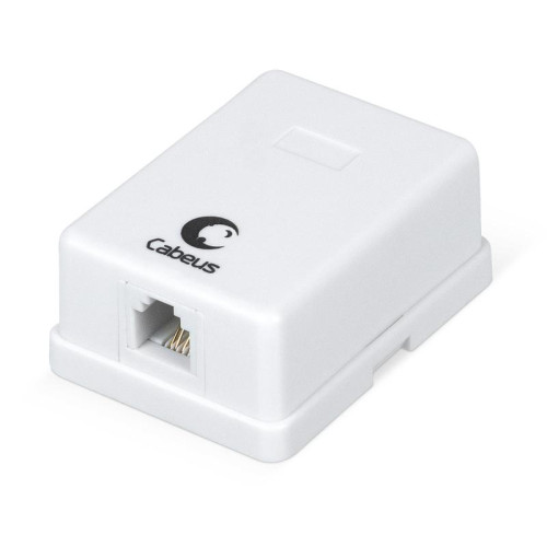 Розетка телефонная 1-м ОП WS-6P4C-TEL-1 RJ12 (6P4C) бел. Cabeus 7483c Розетка телефонная 1-м ОП WS-6P4C-TEL-1 RJ12 (6P4C) бел. Cabeus 7483c