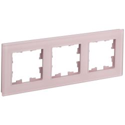BRITE Рамка 3-местная РУ-3-2-Бр стекло розовый матовый IEK