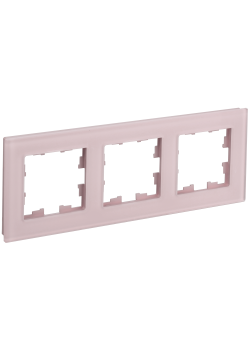 BRITE Рамка 3-местная РУ-3-2-Бр стекло розовый матовый IEK