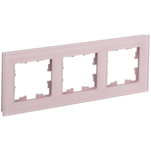 BRITE Рамка 3-местная РУ-3-2-Бр стекло розовый матовый IEK