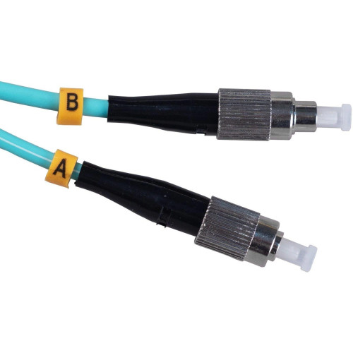 Патч-корд Cabeus FOP-50-FC-FC-1M 2x50/125 OM3 FC дуплекс-FC дуплекс 1м LSZH бирюзовый