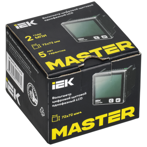 Вольтметр цифровой щитовой однофазный RS-485 72х72 LCD MASTER IEK