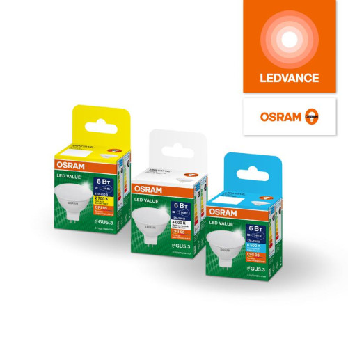 Лампа светодиодная LED G4 Value LVMR1675 7W/927 CRI95 7Вт 2700К 700лм рефлектор матов. GU5.3 12-12В OSRAM 4610590510115 Лампа светодиодная LED G4 Value LVMR1675 7W/927 CRI95 7Вт 2700К 700лм рефлектор матов. GU5.3 12-12В OSRAM 4610590510115