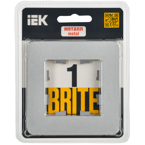 BRITE Рамка 1-местная РУ-1-1-Бр металл алюминий RE IEK BRITE Рамка 1-местная РУ-1-1-Бр металл алюминий RE IEK
