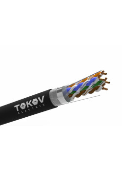 Кабель витая пара SF/UTP 4х2х24AWG (0.52мм) кат.5E PE Fluke tested (м) TOKOV PRO TKP-C05-SF/UTP-42-5E-305-OD