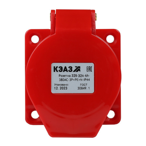 Розетка фланцевая 325-32А-6h-380AC-3P+PE+N-IP44