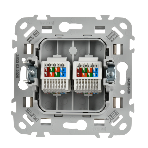 FLITE Розетка 2-местная компьютерная RJ45 категория 5Е UTP РК5е-2-0-ФлЛ льняной IEK