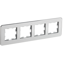 BRITE Рамка 4-местная РУ-4-1-Бр металл алюминий RE IEK