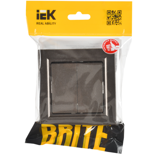 BRITE Выключатель 2-клавишный 10А в сборе ВСР10-2-0-БрТБ темная бронза IEK BRITE Выключатель 2-клавишный 10А в сборе ВСР10-2-0-БрТБ темная бронза IEK